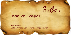 Hemrich Csepel névjegykártya